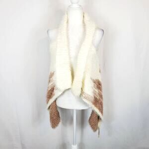 Cozy Cream and Light Pink Women's Sweater Vest